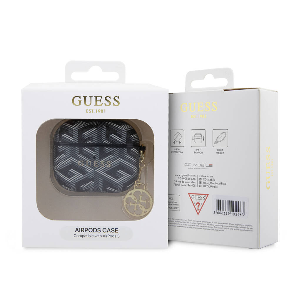 Guess Airpods 3. Nesil Orjinal Lisanslı G Cube Desenli 4G Süs Zincirli Kılıf Guess Airpods 3. Nesil Orjinal Lisanslı G Cube Desenli 4G Süs Zincirli Kılıf